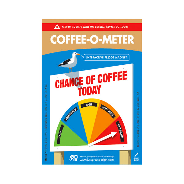Coffee-O-Meter Chance Of Coffee Today Fridge Magnet - Glenn Jones Art