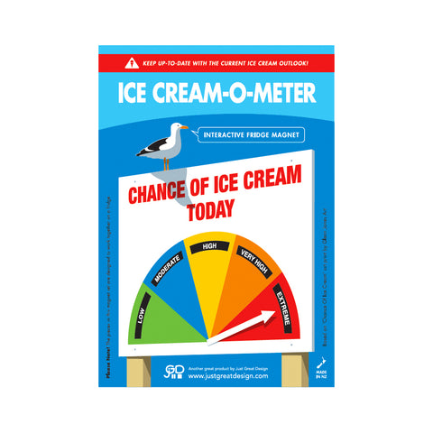 Ice Cream-O-Meter Chance of Ice Cream Today Fridge Magnet - Glenn Jones Art