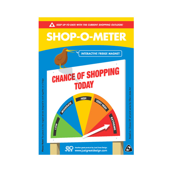 Shop-O-Meter Chance of Shopping Today Fridge Magnet - Glenn Jones Art