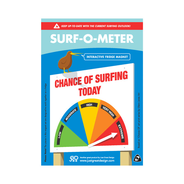 Surf-O-Meter Chance Of Surfing Today Fridge Magnet - Glenn Jones Art