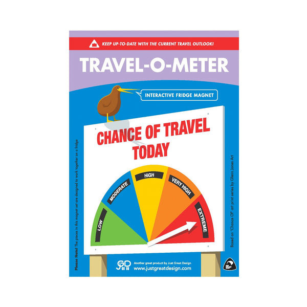 Travel-O-Meter Chance Of Travel Today Fridge Magnet - Glenn Jones Art