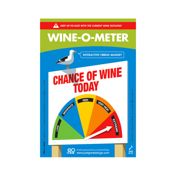 Wine-O-Meter Chance Of Wine Today Fridge Magnet - Glenn Jones Art