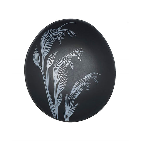Clearcut image of black Harakeke Flower 10cm Bowl.