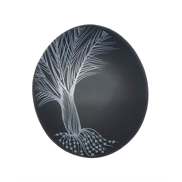 Clearcut image of black Jo Luping Nikau Frond 10cm Bowl.
