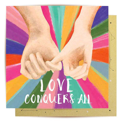 Love Conquers All Greeting Card by La La Land.