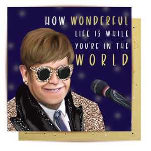 Wonderful Elton Greeting Card by La La Land.