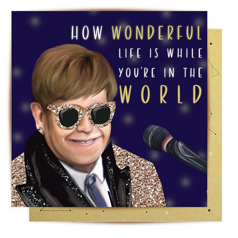 Wonderful Elton Greeting Card by La La Land.