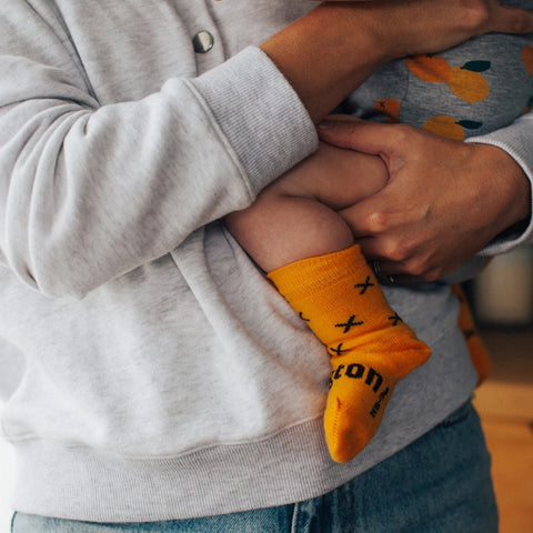 Butterscotch Merino Crew Baby Socks