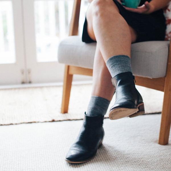 Plain Rib Women's Merino Crew Socks