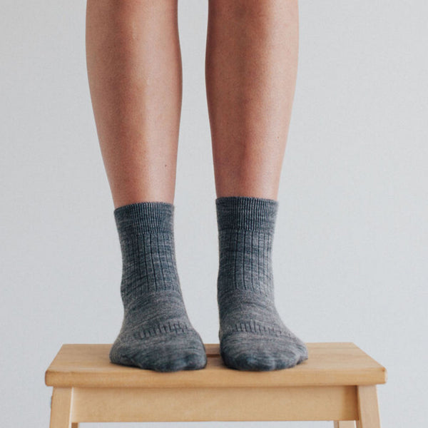 Plain Rib Women's Merino Crew Socks