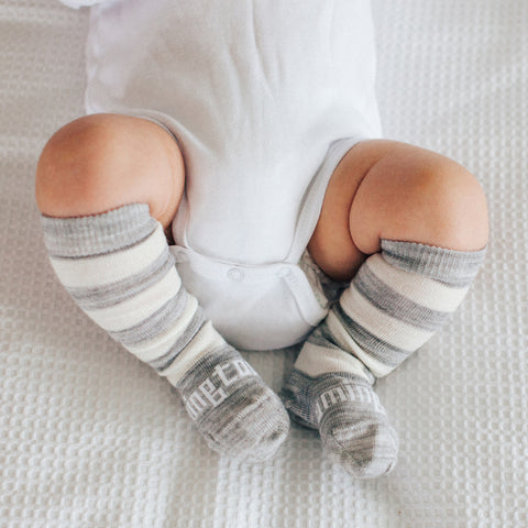 Pebble Merino Knee High Baby Socks