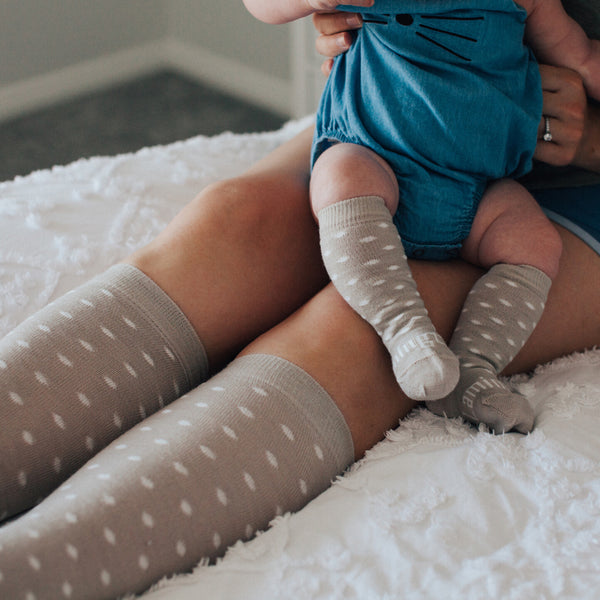 Truffle Merino Knee High Baby Socks