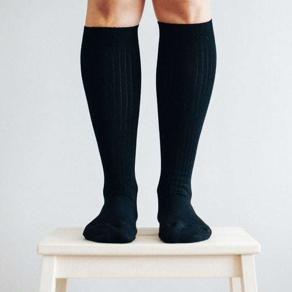 Plain Rib Women's Merino Knee High Socks