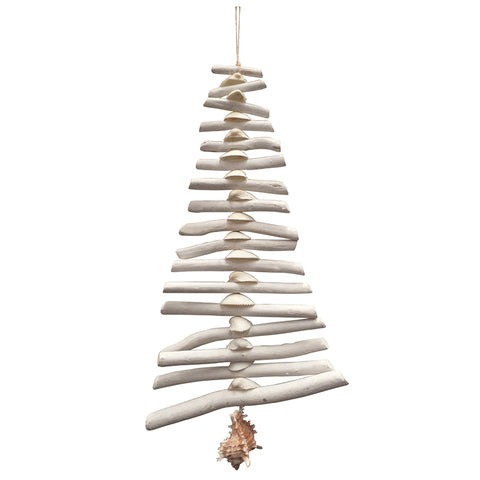 Le Forge Hanging Driftwood Conch Christmas Tree.