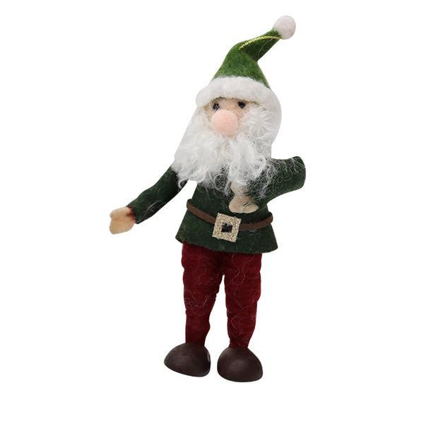 Le Forge Xmas Woolly Santa with green coat.