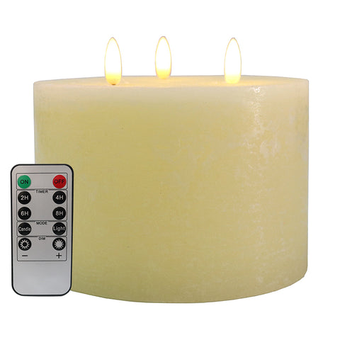 LED Candle Three Wick 15x10 with Remote