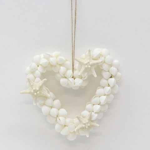 Shell Heart Wreath with Starfish