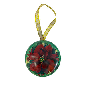 Poinsettia Metal Christmas Bauble