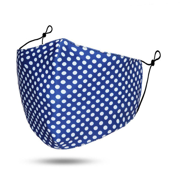 Clearcut image of MASKiT Polka Dot Face Mask in Navy.