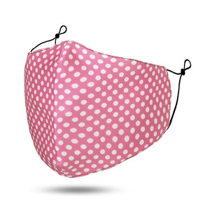 Clearcut image of MASKiT Polka Dot Face Mask in Pink.