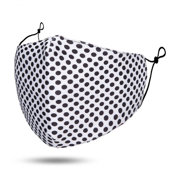 Clearcut image of MASKiT Polka Dot Face Mask in White.