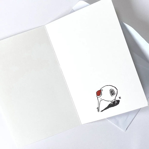 Image showing inside of Masako Styles Happy Kiwi Christmas Greeting Card.