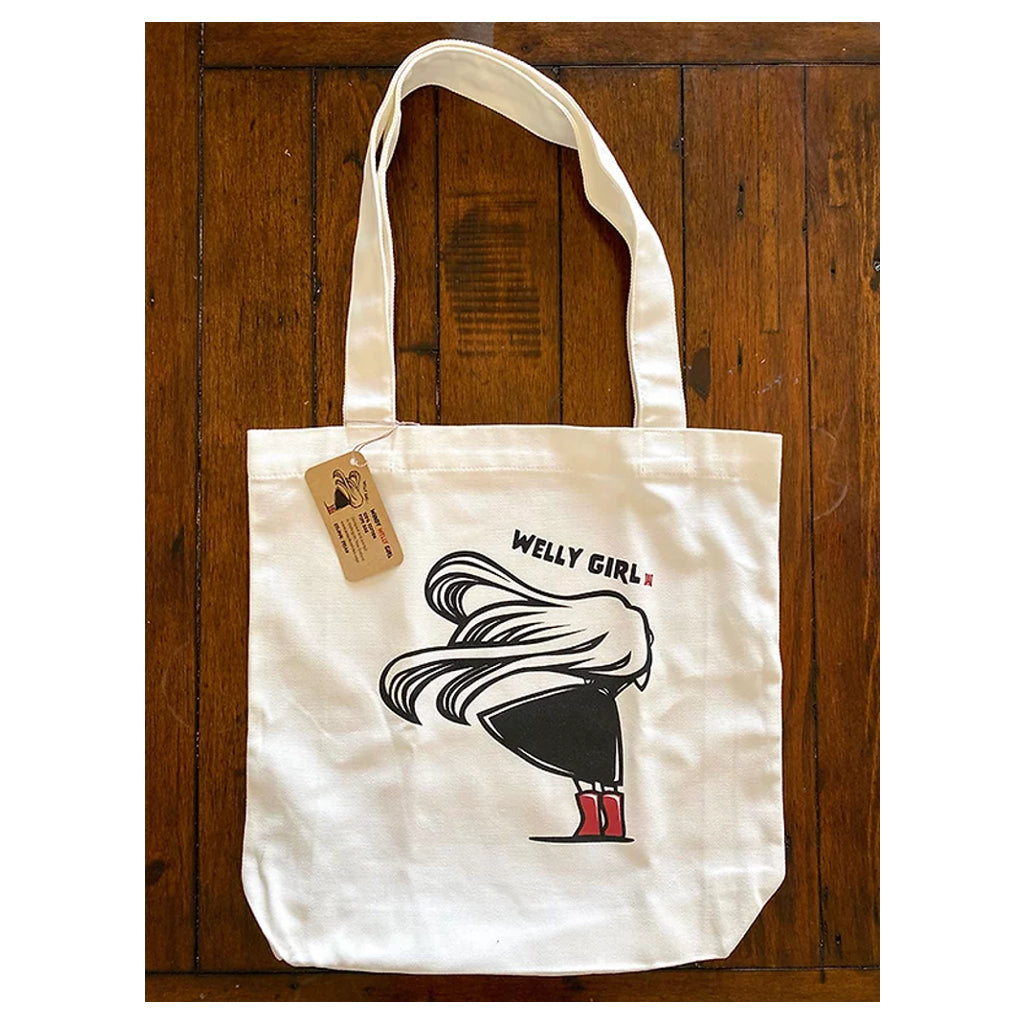 Windy Welly Girl - Red Boots Tote Bag