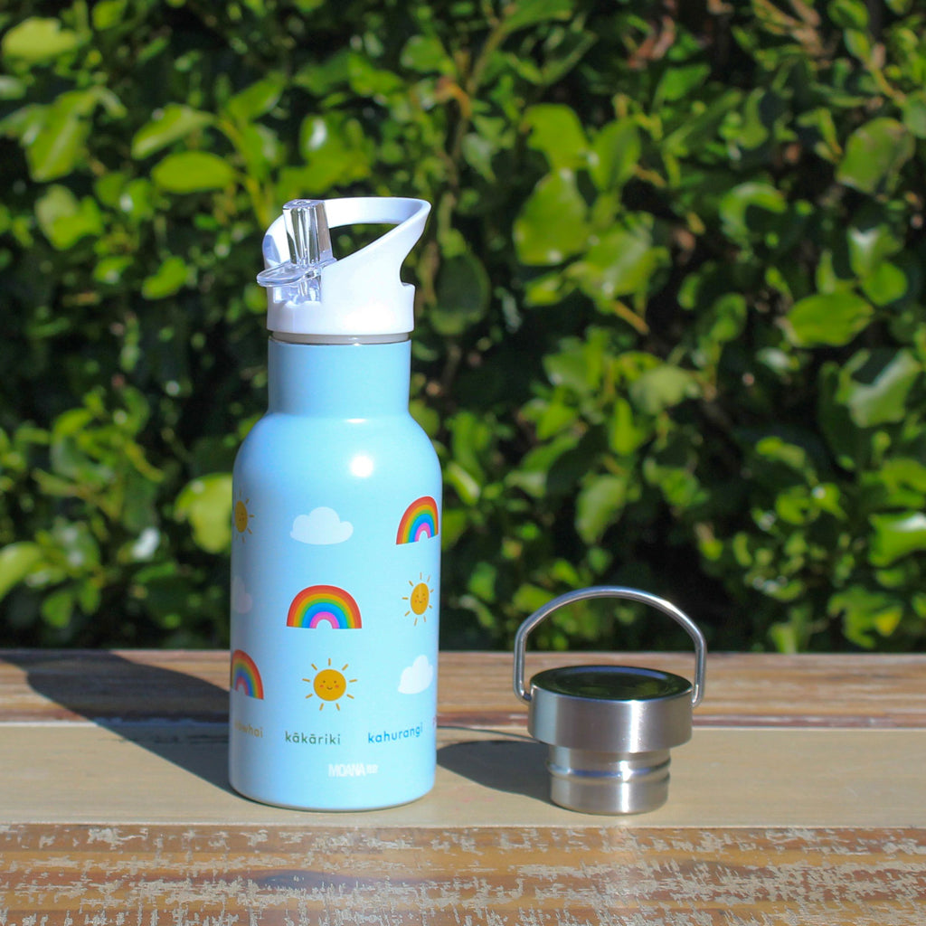 Moana Road Rainbow Kiwi Kids Drink Bottle, 350ml.