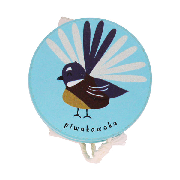 Clearcut image of Moana Road Blue Wooden Piwakawaka Yoyo.