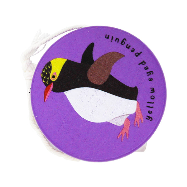 Clearcut image of Moana Road Purple Wooden Yellow-Eyed Penguin Yoyo.