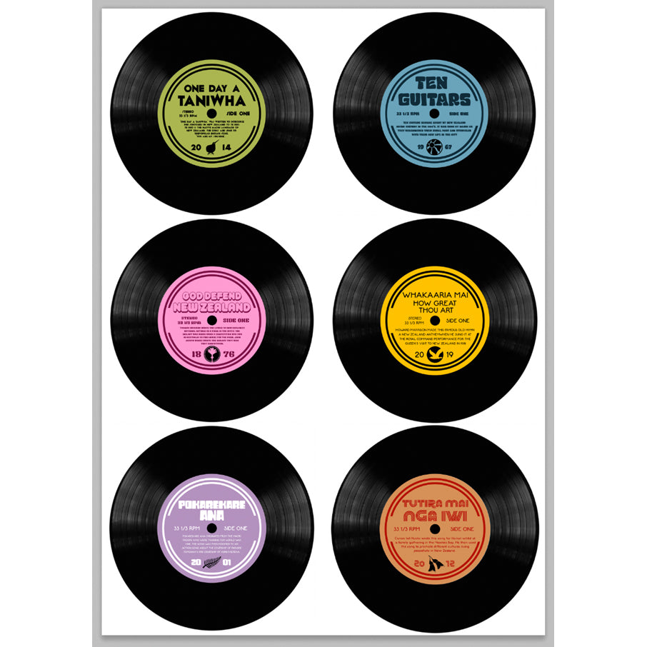 Kiwi Record Coasters