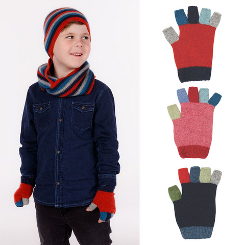 Kid's Multi Colour Fingerless Gloves