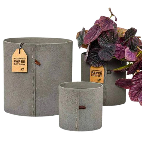 Paper Pottery EcoMax Airlie Pots in colour Stone.