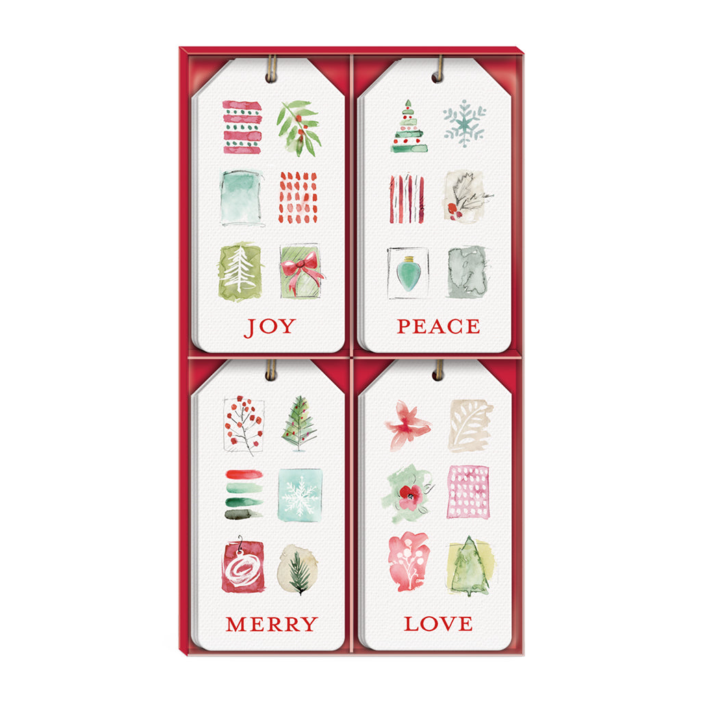 Winter Watercolour Gift Tag Set of 16