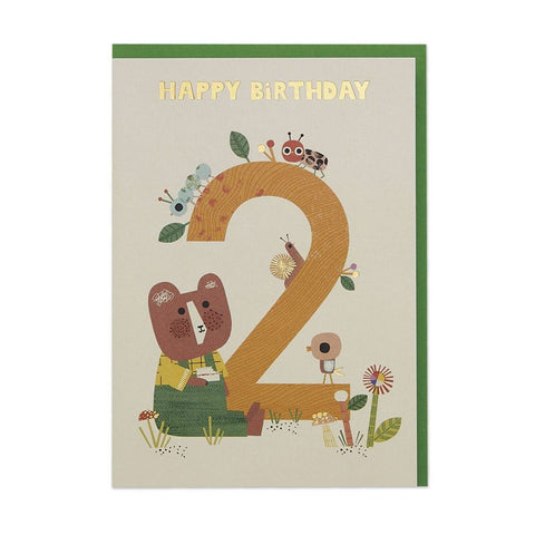 Age 2 Bear Woods, Greeting Card
