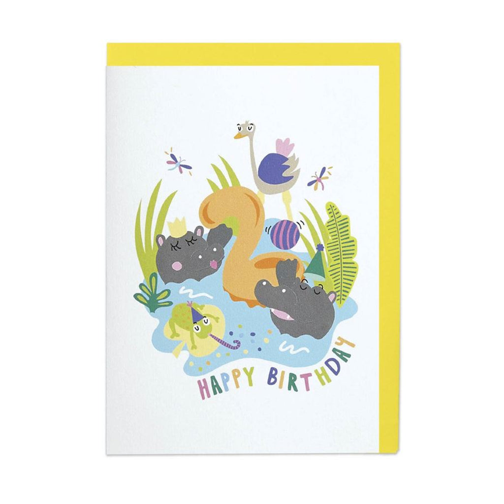 Age 2 Hippos, Greeting Card