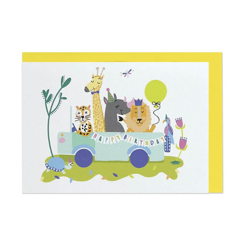 Happy Birthday Party Jeep, Greeting Card