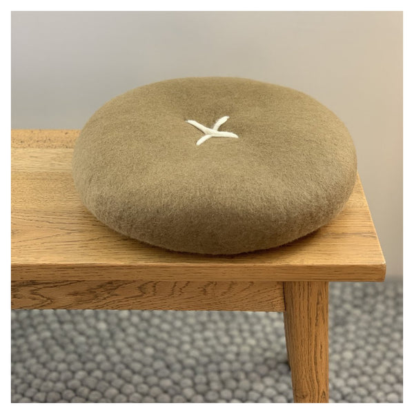 Sheep-is Designs - Felted Button Cushion in olive