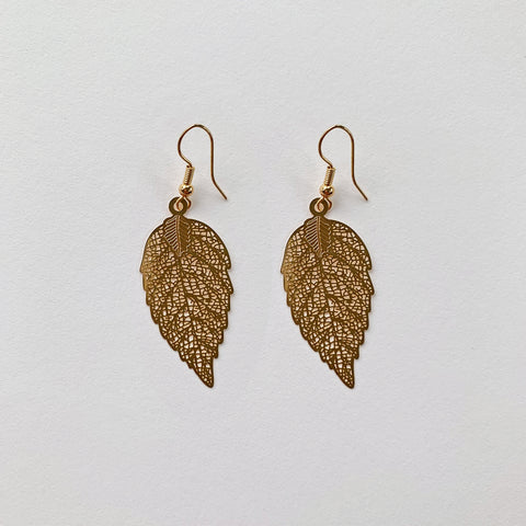 SOME - Laser Cut Lanceolate earrings / gold