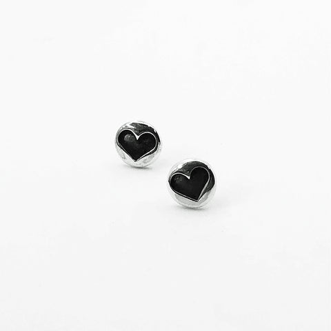 Indented Heart Studs s/s