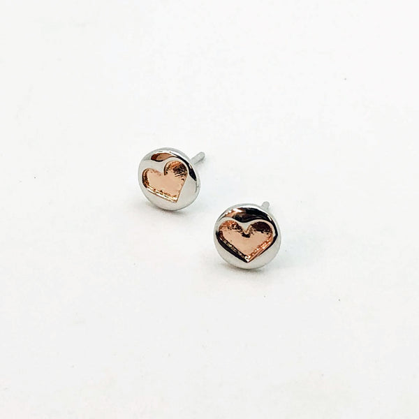 Indented Heart Studs s/s