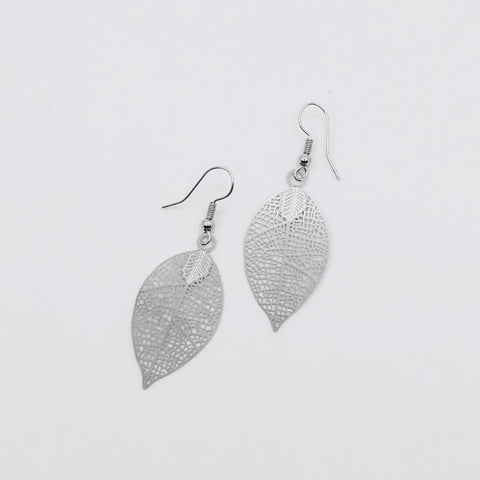 SOME laser cut ovate leaf - silver