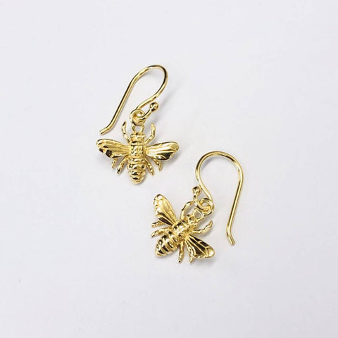 18k Gold Bee Earrings
