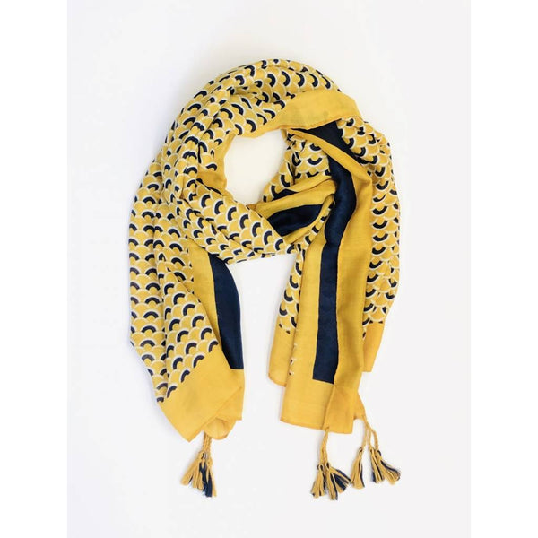Scale Pattern Scarf with Tassels
