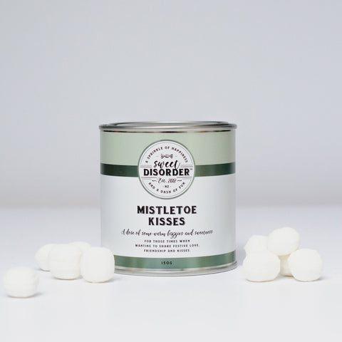 Mistletoe Kisses Mints in tin from Sweet Disorder.