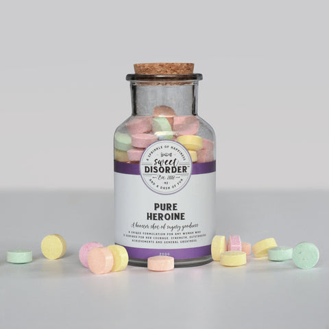 Pure Heroine fizzy sweets in jar from Sweet Disorder.