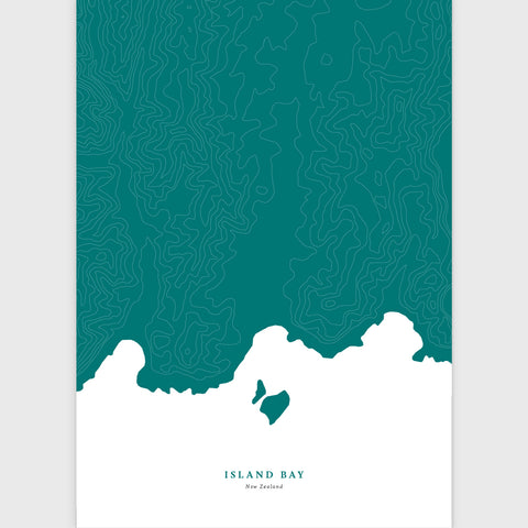 Island Bay Topo Print