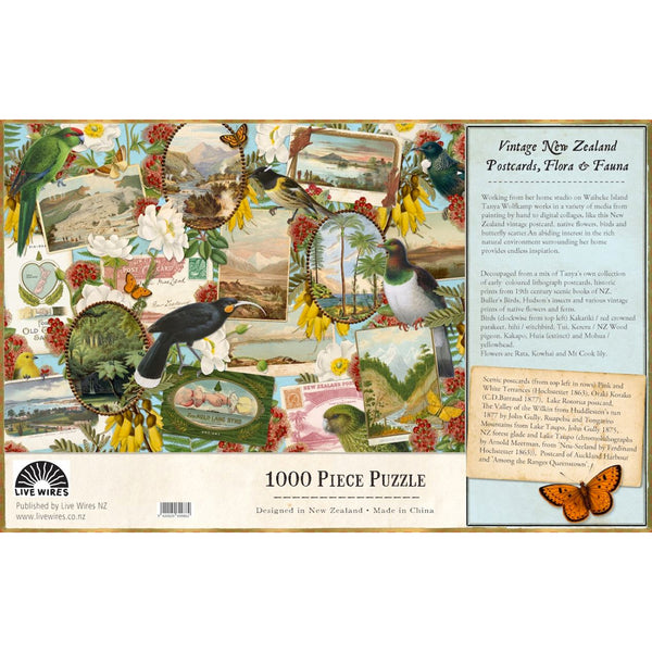 Clearcut image of Wolfkamp & Stone Birds & Postcard Jigsaw Puzzle, back of box.