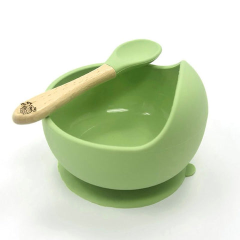 Moana Road - Suction Bowl with Spoon Green 